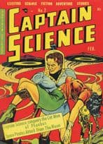 Captain Science 1950s Comic Book Space Moon Cat Pirates Postcard