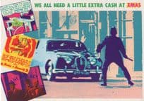 Car Robbery Burglary Cash For Christmas Violence Comic Postcard