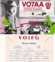 Carbonear 100 Years Of Government Newfoundland Canada QSL Postcard Radio 2x Card