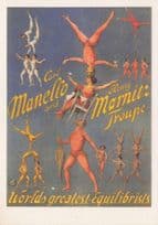 Carl Manello Henry Marnitz German & Italy Balancing Circus Act Poster Postcard