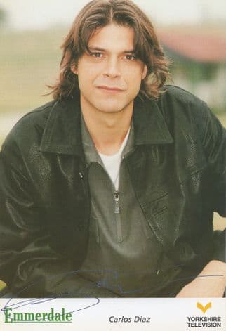Carlos Diaz Emmerdale Pre Printed Rare Signed Cast Card Photo