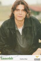 Carlos Diaz Emmerdale Pre Printed Rare Signed Cast Card Photo