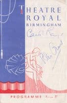 Carol Raye & Peter Graves Hand Signed Birmingham Theatre Programme