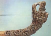 Carved Animal Head Post Oseberg Norway Viking Museum Postcard