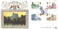 Castle High Values Windsor Edinburgh 22 Carat Gold Border Rare FDC