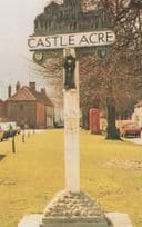 Castleacre Village Sign Post Office Telephone Box Norfolk Postcard
