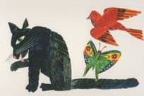 Cat Butterfly Bird Draw Me A Star Eric Carle Book Postcard