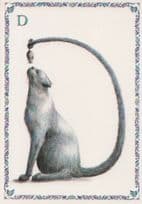 Cat Eating Mouse Letter D Shaped Tail Cats Alphabet Postcard