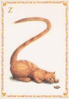 Cat Pouncing On Snail Letter Z Shaped Tail Cats Alphabet Postcard