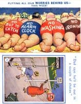 Catching A Bus At Public Toilets 2x 1970s Comic Postcard s