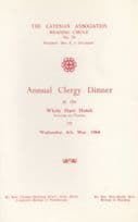 Catenian Assoc Reading Annual Clergy Dinner 1964 Sonning On Thames Dinner Menu