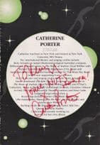 Catherine Porter of Brian May Band Space Vixens Hand Signed Theatre Page