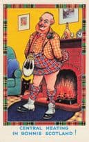 Central Heating In Scotland 1970s Scottish Comic Postcard