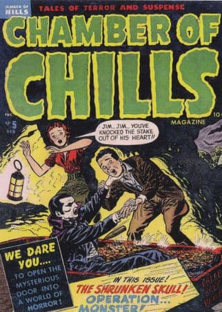 Chamber Of Chills 1950s Dracula Vampire Comic Horror Book Postcard