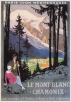 Chamonix Le Mont Blanc French Poster Advertising Postcard