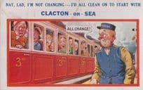 Changing Carriage Train Uniform Station Worker at Clacton On Sea Comic Postcard