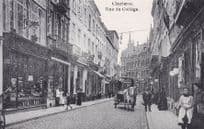 Charlerio Rue Du College Belgium Old Postcard