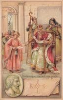 Charles 1st Charlemagne Signed Bendorps Cocoa Postcard Old Antique Trade Card