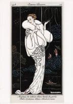 Charles Barbier Fashion Plate From French 1913 Journal Glamour Postcard