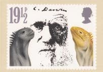 Charles Darwin Prehistoric Scientist Discovery Of Iguanas Reptiles Postcard