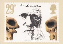 Charles Darwin Prehistoric Skulls Stamp Of Skeleton Discovery Postcard