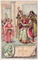 Charles The Great Printed Signed Bendorps Cocoa Postcard Antique Trade Card