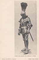 Charles V 5th Holy Roman Emporer Armour 1516 Old Postcard