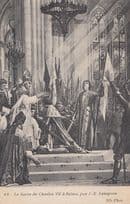 Charles VII Coronation Antique Royalty Old Olde England English King Postcard