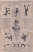Charley Child Circus Daredevil Trapeze Acrobat Star Antique Postcard