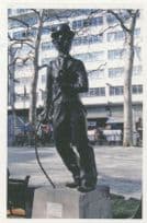 Charlie Chaplin Film Star London Statue Rare Trade Card