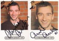 Charlie Condor 2x Coronation Street Hand Signed Cast Card Photo s