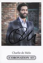 Charlie De Melo Coronation Street Hand Signed Cast Card