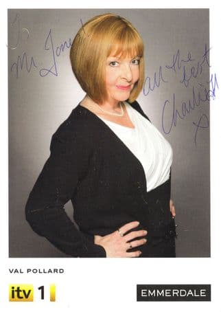 Charlie Hardwick Val Pollard Emmerdale Hand Signed Cast Card Photo