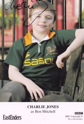 Charlie Jones as Ben Mitchell BBC Eastenders Hand Signed Cast Card Photo