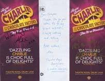 Charlie & The Chocolate Factory 2x Hand Signed Theatre Flyer s