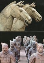 Charlot Horses 2x Qin Dynasty Warriors Terracotta 2x Postcard s