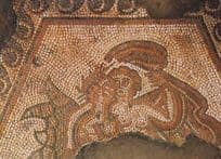 Chedworth Roman Villa Gloucester Head Of Satyr Nymph Mural Mythology Postcard