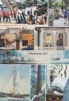 Chemainus Canada Train Telephone Ship 2x Mural Painting Postcard s