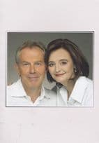 Cherie Tony Blair Labour MP Leader Hand Signed Card & Photo Set
