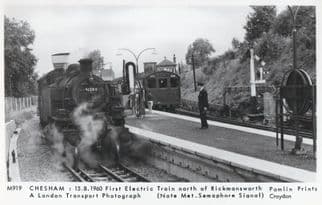 Chesham First Electric Train Rickmansworth in 1960 Postcard