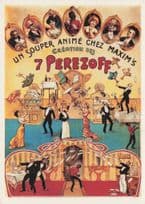 Chez Maxim's Circus Perezoff Old Spanish Acrobats Spain Poster Postcard