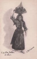 Chicken Seller Lisbon Portugal Phillimore Antique Rare Postcard