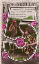 Child Feeding Baby Monkey Babboon Hat Antique Greetings RPC Postcard