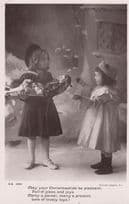 Child Toymaker Giant Egyptian Doll Real Photo Christmas Old Postcard