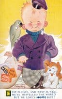 Child Travel China Baggage Holiday Hong Kong Luggage Comic Postcard