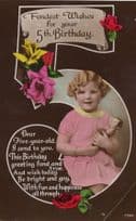 Child With Action Man Type Doll Damaged Head RPC Postcard