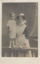 Child With House Servant Nurse Maid Old 1913 Postcard