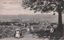 Children at Trier Blick vom Petrisberg German Antique Postcard