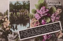 Children Fishing Aristophat Birthday Real Photo Postcard