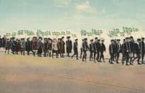 Children Flag Marching Sweden Old Swedish Procession Postcard